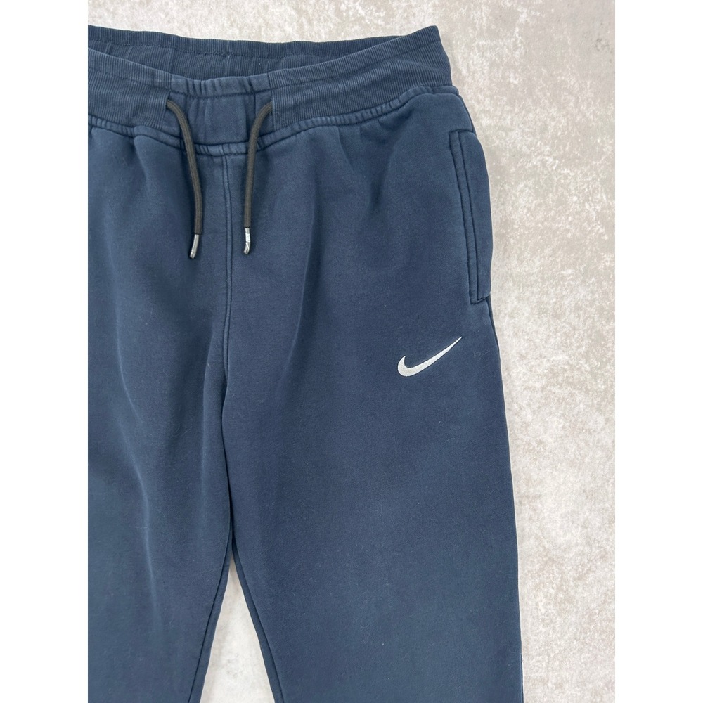 Mens Nike Navy Blue Fleece Sweatpants Drawstring Straight Leg Joggers SZ L